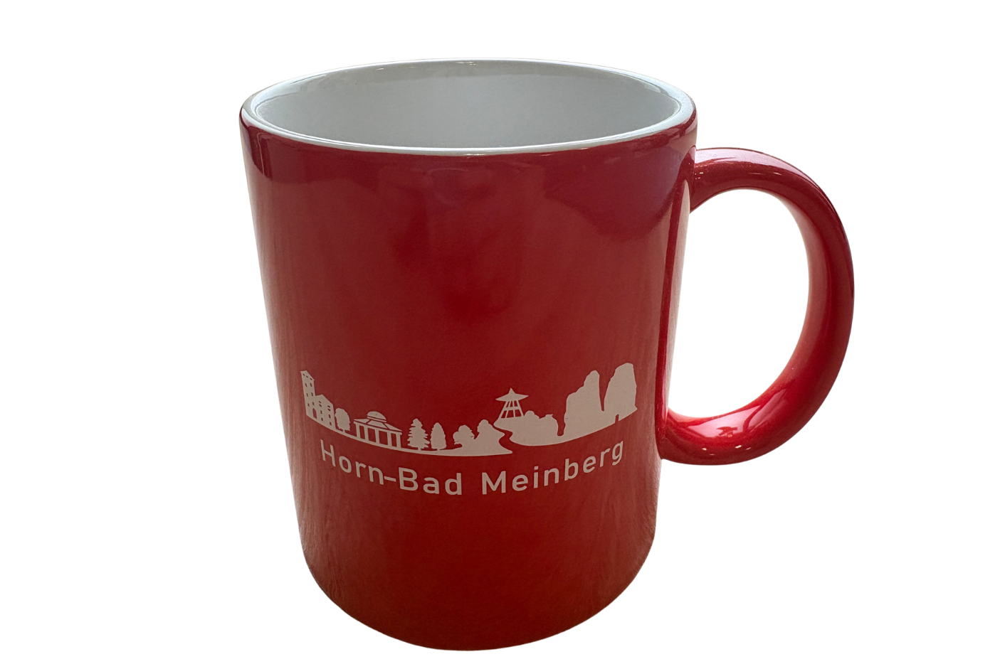 Tasse rot mit der Aufschrift Horn-Bad Meinberg